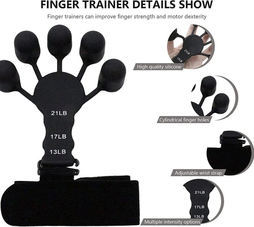 Silicone Gripster Grip Strengthener Finger Stretcher Hand Grip.